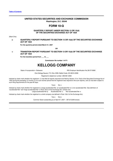 Thumbnail Kellanova 
 (Kellogg's) 10-Q Quarterly Report FY 