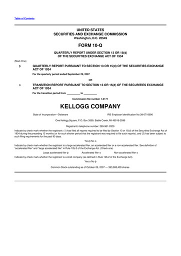 Thumbnail Kellanova 
 (Kellogg's) 10-Q Quarterly Report FY 