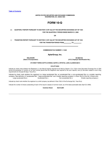 Thumbnail AptarGroup 10-Q Quarterly Report FY 