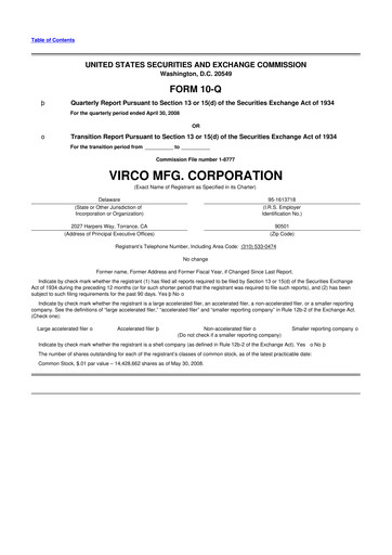 Thumbnail Virco Manufacturing 10-Q Quarterly Report FY 