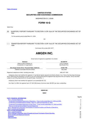 Vorschaubild Amgen 10-Q Quartalsbericht  