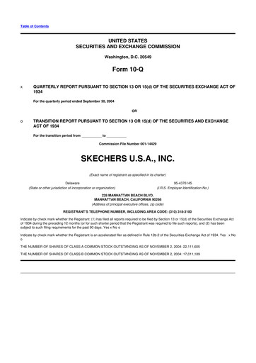 Thumbnail Skechers
 10-Q Quarterly Report FY 