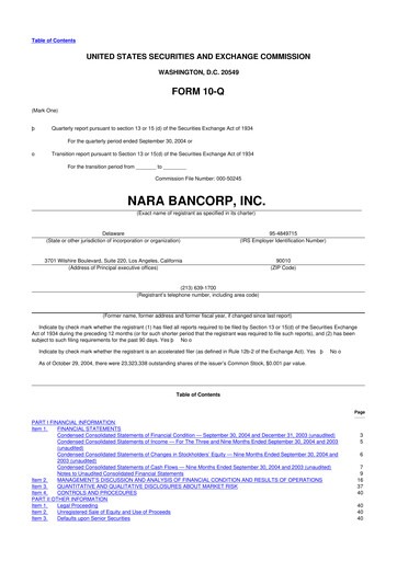 Thumbnail Hope Bancorp 10-Q Quarterly Report FY 