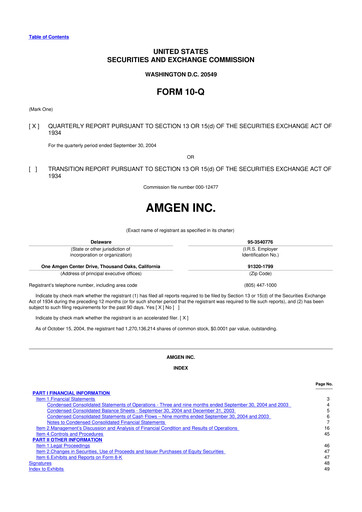 Vorschaubild Amgen 10-Q Quartalsbericht  