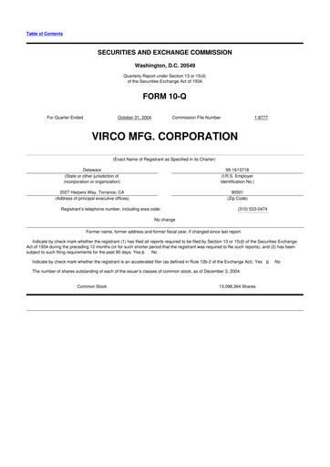 Thumbnail Virco Manufacturing 10-Q Quarterly Report FY 