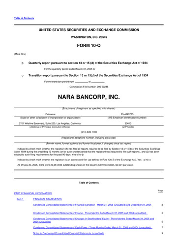 Thumbnail Hope Bancorp 10-Q Quarterly Report FY 
