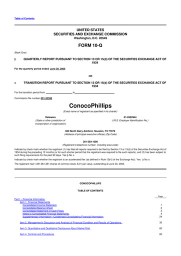 Thumbnail ConocoPhillips 10-Q Quarterly Report FY 