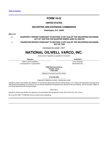 Thumbnail NOV 10-Q Quarterly Report FY 