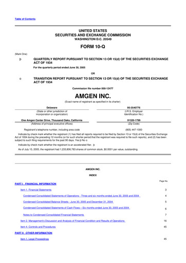 Vorschaubild Amgen 10-Q Quartalsbericht  