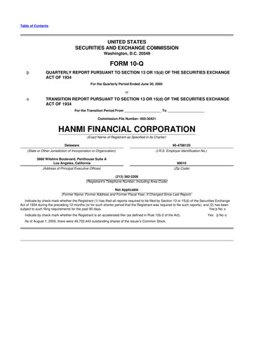 Vorschaubild Hanmi Financial 10-Q Quartalsbericht  