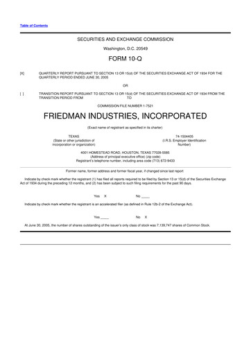 Vorschaubild Friedman Industries 10-Q Quartalsbericht  