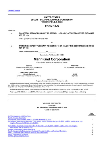 Thumbnail MannKind Corp 10-Q Quarterly Report FY 