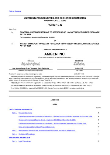 Vorschaubild Amgen 10-Q Quartalsbericht  