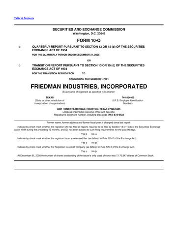 Vorschaubild Friedman Industries 10-Q Quartalsbericht  