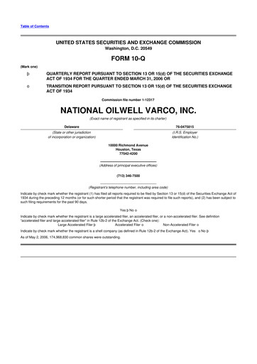 Thumbnail NOV 10-Q Quarterly Report FY 