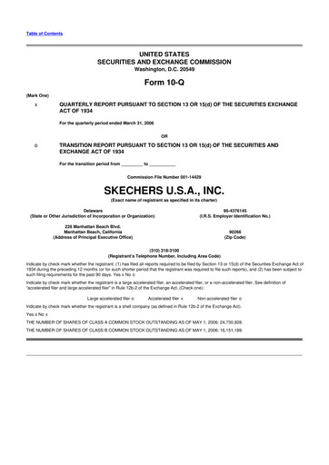 Thumbnail Skechers
 10-Q Quarterly Report FY 