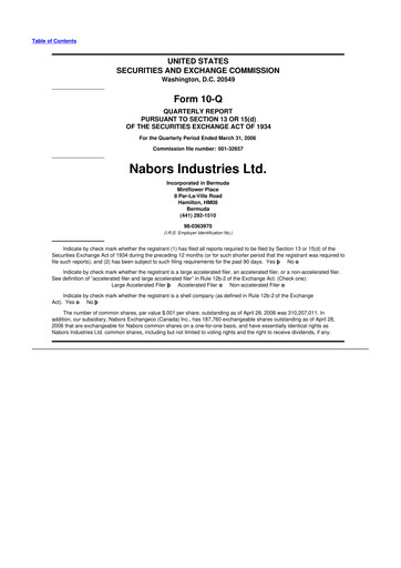 Vorschaubild Nabors Industries
 10-Q Quartalsbericht  