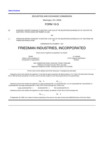 Vorschaubild Friedman Industries 10-Q Quartalsbericht  