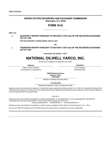 Thumbnail NOV 10-Q Quarterly Report FY 