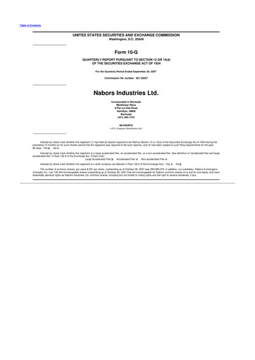 Vorschaubild Nabors Industries
 10-Q Quartalsbericht  