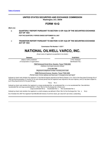 Thumbnail NOV 10-Q Quarterly Report FY 