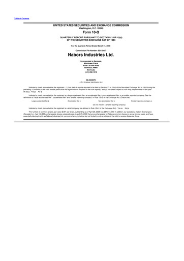 Vorschaubild Nabors Industries
 10-Q Quartalsbericht  