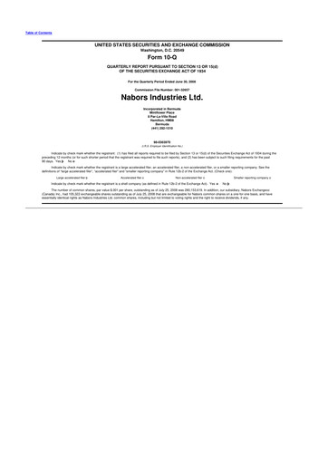 Vorschaubild Nabors Industries
 10-Q Quartalsbericht  