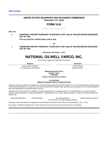 Thumbnail NOV 10-Q Quarterly Report FY 