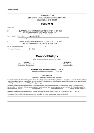 Thumbnail ConocoPhillips 10-Q Quarterly Report FY 