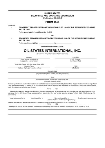 Thumbnail Oil States International
 10-Q Quarterly Report FY 
