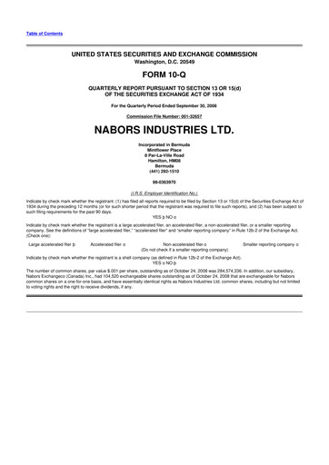 Vorschaubild Nabors Industries
 10-Q Quartalsbericht  