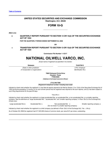 Thumbnail NOV 10-Q Quarterly Report FY 