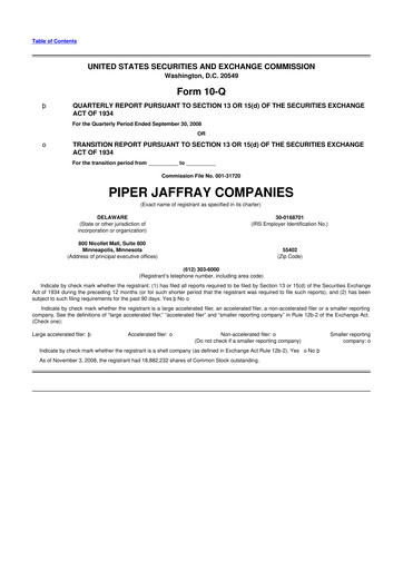 Thumbnail Piper Sandler
 10-Q Quarterly Report FY 