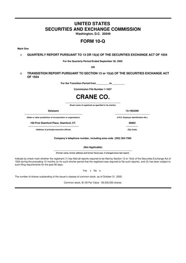 Thumbnail Crane NXT 10-Q Quarterly Report FY 