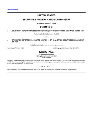 Thumbnail MBIA 10-Q Quarterly Report FY 