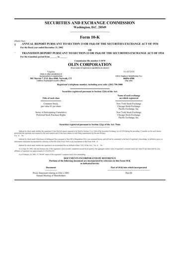 Thumbnail Olin Corporation 10-K Annual Report 