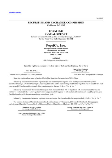 Thumbnail Pepsico 10-K Annual Report 