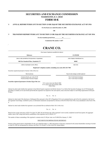 Vorschaubild Crane NXT 10-K Jahresbericht 