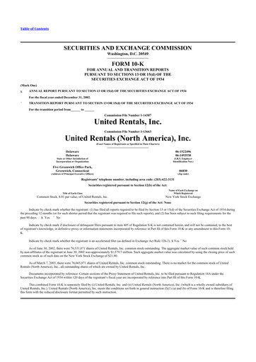 Thumbnail United Rentals
 10-K Annual Report 