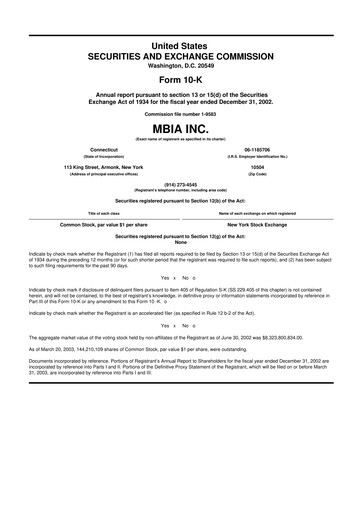 Thumbnail MBIA 10-K Annual Report 