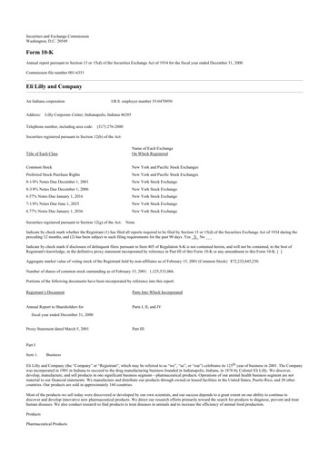 Thumbnail Eli Lilly 10-K Annual Report 