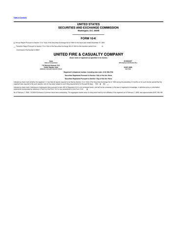 Thumbnail United Fire Group 10-K Annual Report 2001