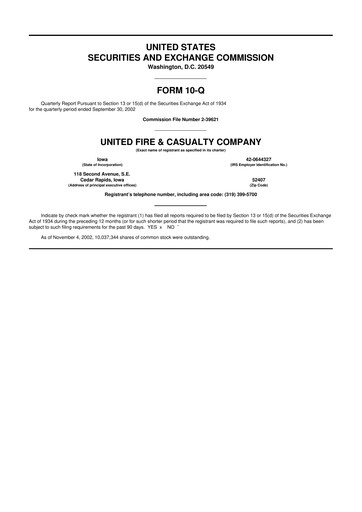 Thumbnail United Fire Group 10-Q Quarterly Report FY 