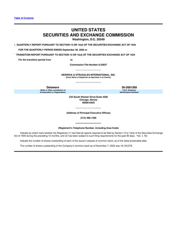 Miniature Heidrick & Struggles

 10-Q Rapport trimestriel  