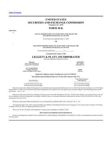 Thumbnail Leggett & Platt

 10-K Annual Report 