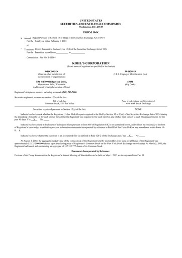 Thumbnail Kohl's
 10-K Annual Report 