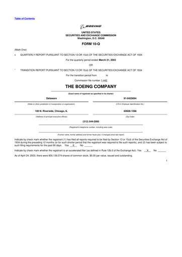 Thumbnail Boeing 10-Q Quarterly Report FY 