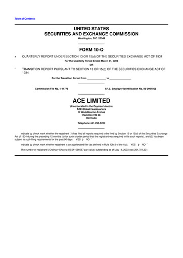 Vorschaubild Chubb 10-Q Quartalsbericht  