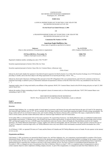 Thumbnail American Eagle Outfitters
 10-K Annual Report 