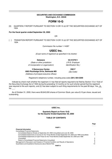 Miniature Centrus Energy 10-Q Rapport trimestriel  